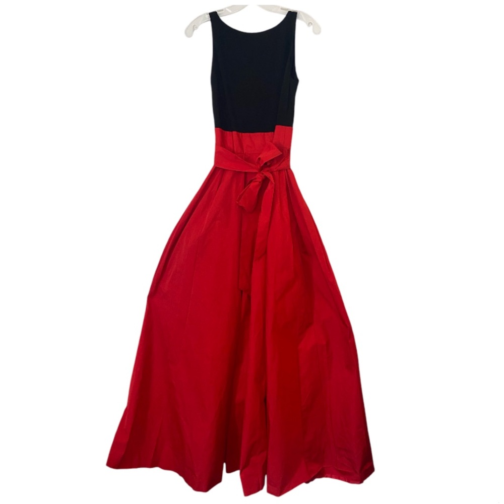 Lauren Ralph Lauren Runway Taffeta Ball Gown Dress Red Black With Pockets Size 6 - Picture 1 of 9